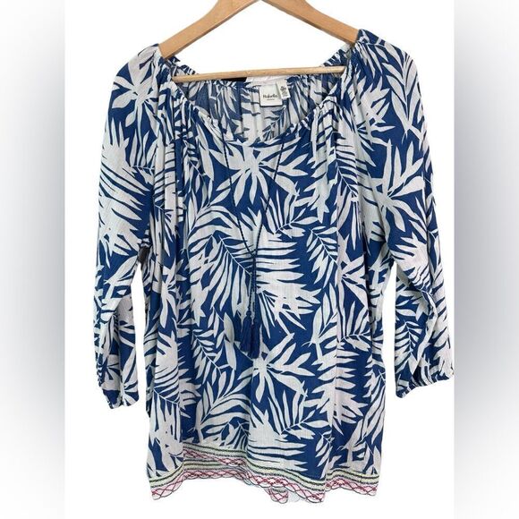 Rafaella Weekend Tropical Top Size XL Resortwear Luau Beach Ready - Picture 1 of 10